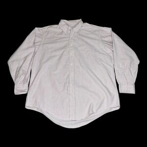 Vintage USA Brooks Brothers Shirt Men Red Stripe Long Sleeve Supima Cotton 17 34